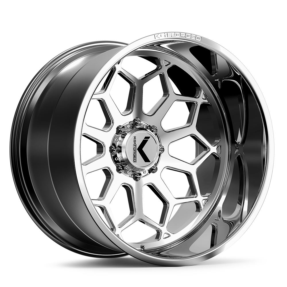 26x16 KG1 Forged KC022 Spreader Polished Milled FORGED Wheel 8x6.5 (-101mm)