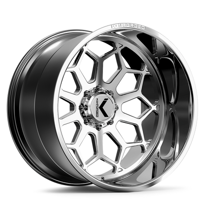 26x16 KG1 Forged KC022 Spreader Polished Milled FORGED Wheel 8x6.5 (-101mm)