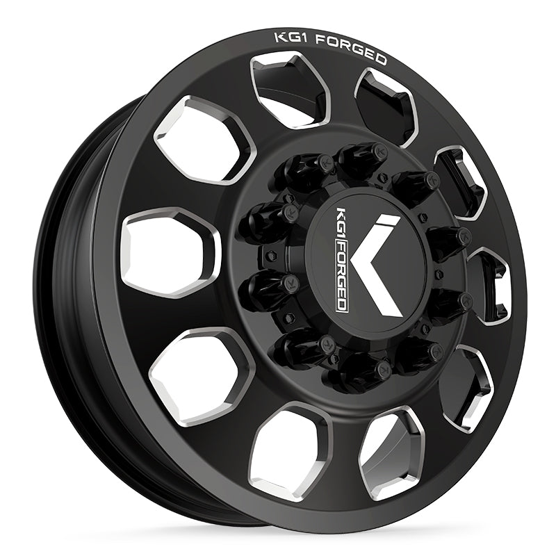 26x8.25 KG1 Forged KD003 Sarge Black Milled DUALLY FRONT Wheel 10x285 (146mm)