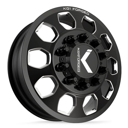 26x8.25 KG1 Forged KD003 Sarge Black Milled DUALLY FRONT Wheel 10x285 (146mm)