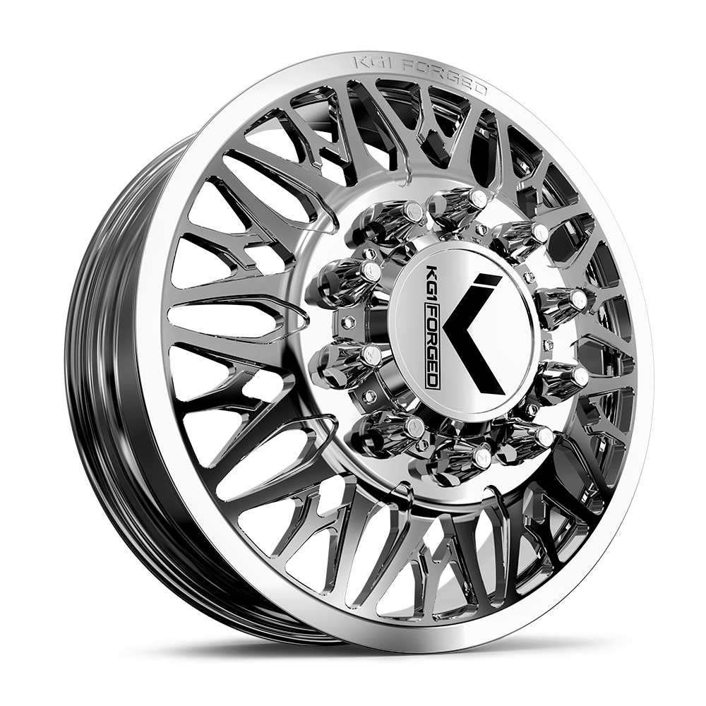 22x8.25 KG1 Forged KD014 Trident-D Polished DUALLY FRONT Wheel 10x285 (145mm)