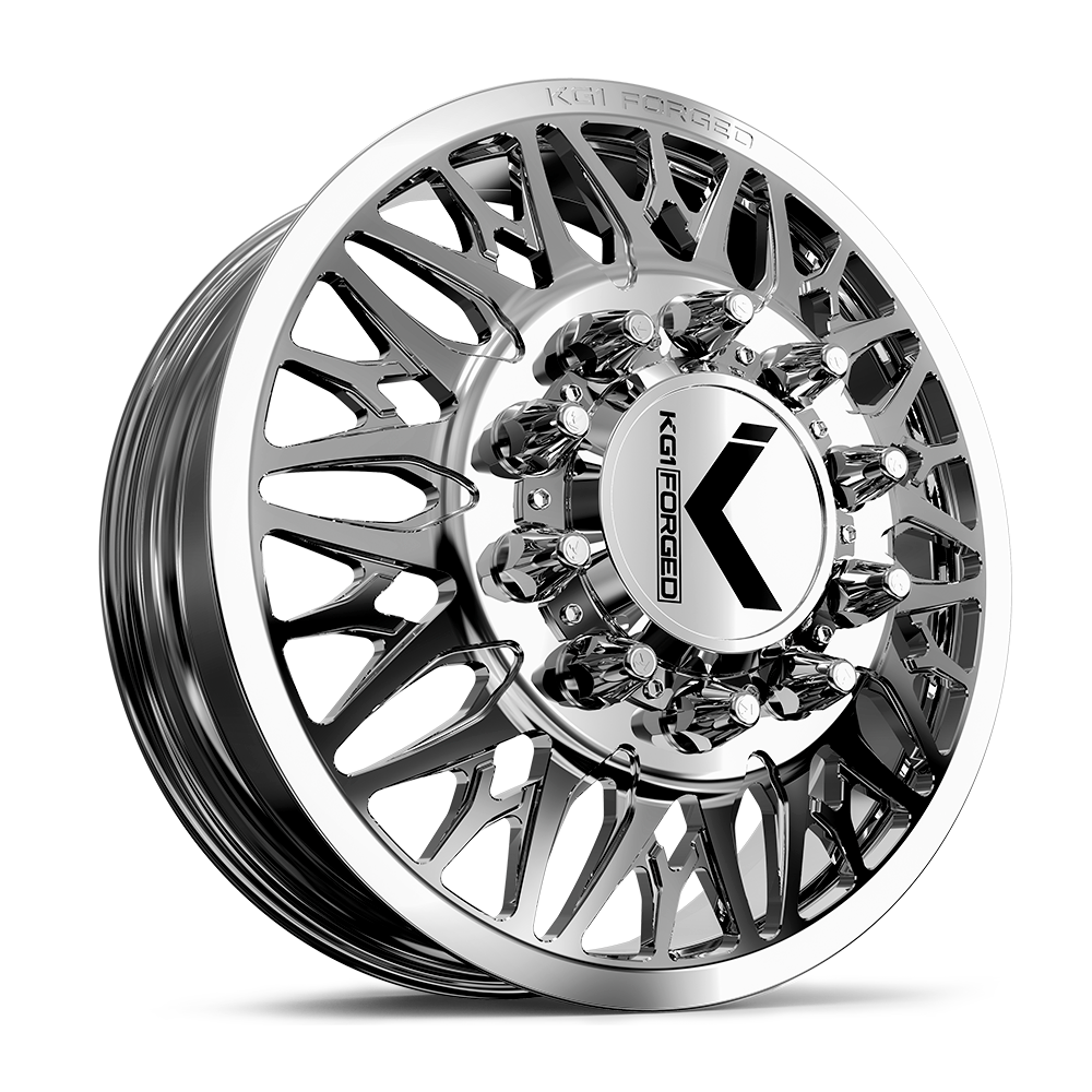 24x8.25 KG1 Forged KD014 Trident-D Polished DUALLY FRONT Wheel 10x285 (145mm)