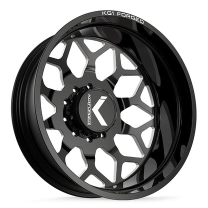 24x8.25 KG1 Forged KD016 Luxor DUALLY OUTER Black Milled Wheel 8x210 (145mm)