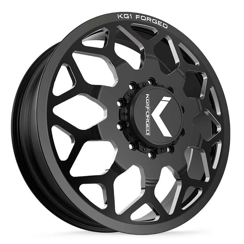 22x8.25 KG1 Forged KD016 Luxor Black Milled DUALLY FRONT Wheel 8x210 (145mm)