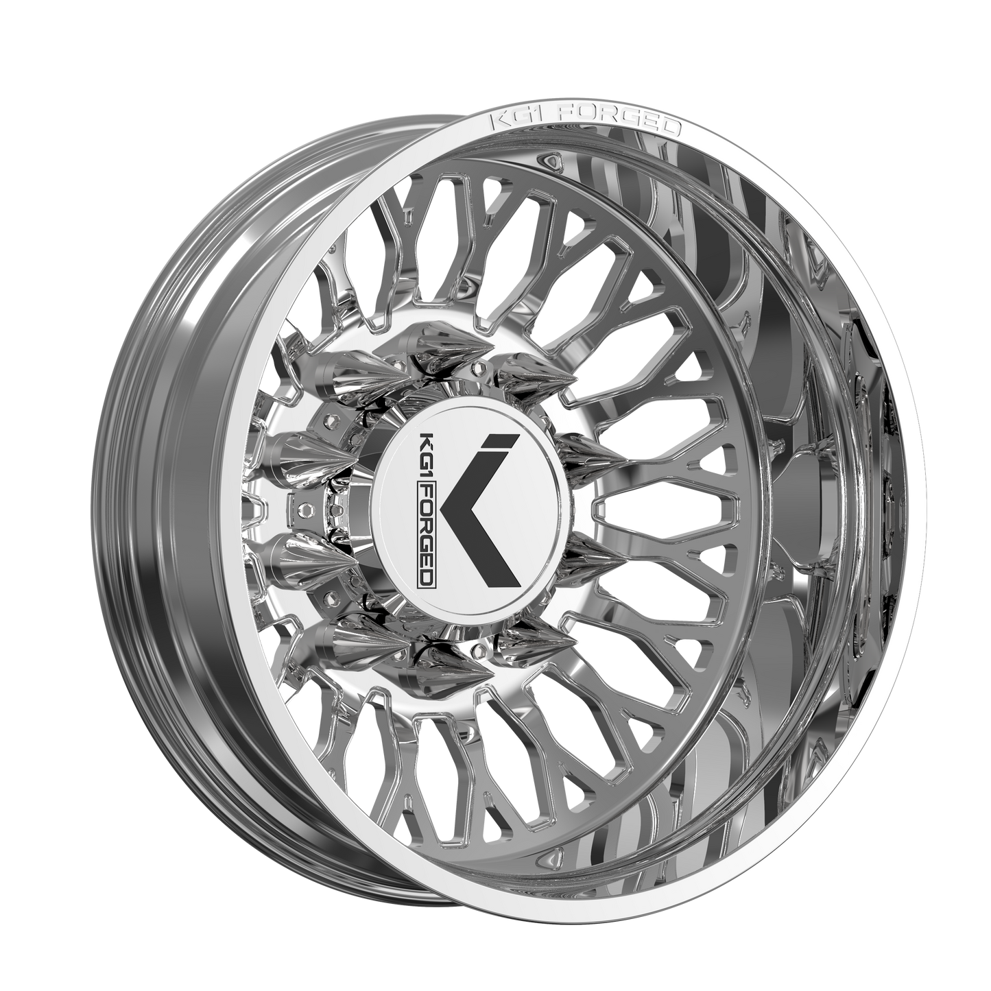 22x8.25 KG1 Forged KD049 Jacked-D Polish DUALLY REAR/INNER Wheel 10x285 (145mm)