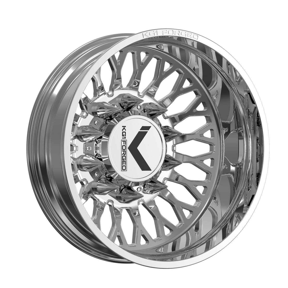 26x8.25 KG1 Forged KD049 Jacked-D Pol DUALLY REAR Wheel 10x225 (145mm)