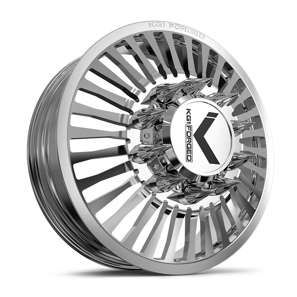 24x8.25 KG1 Forged KD051 Vegas-D Polished DUALLY FRONT Wheel 10x225 (145mm)