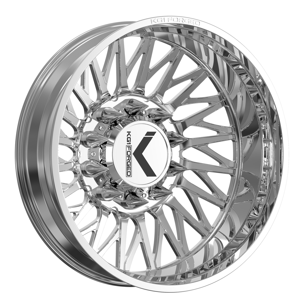 24x8.25 KG1 Forged KD054 Glaze Pol LEFT DIRECTIONAL DUALLY Wheel 10x285 (145mm)