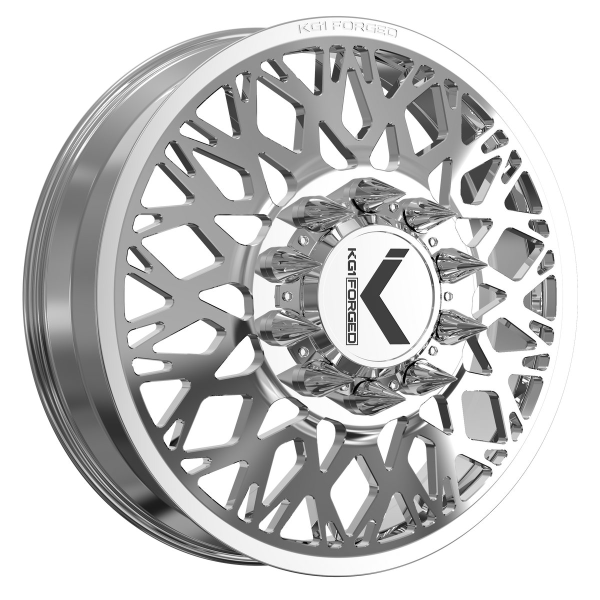 24x8.25 KG1 Forged KD056 Elevate Polished DUALLY Wheel 10x285 (145mm)