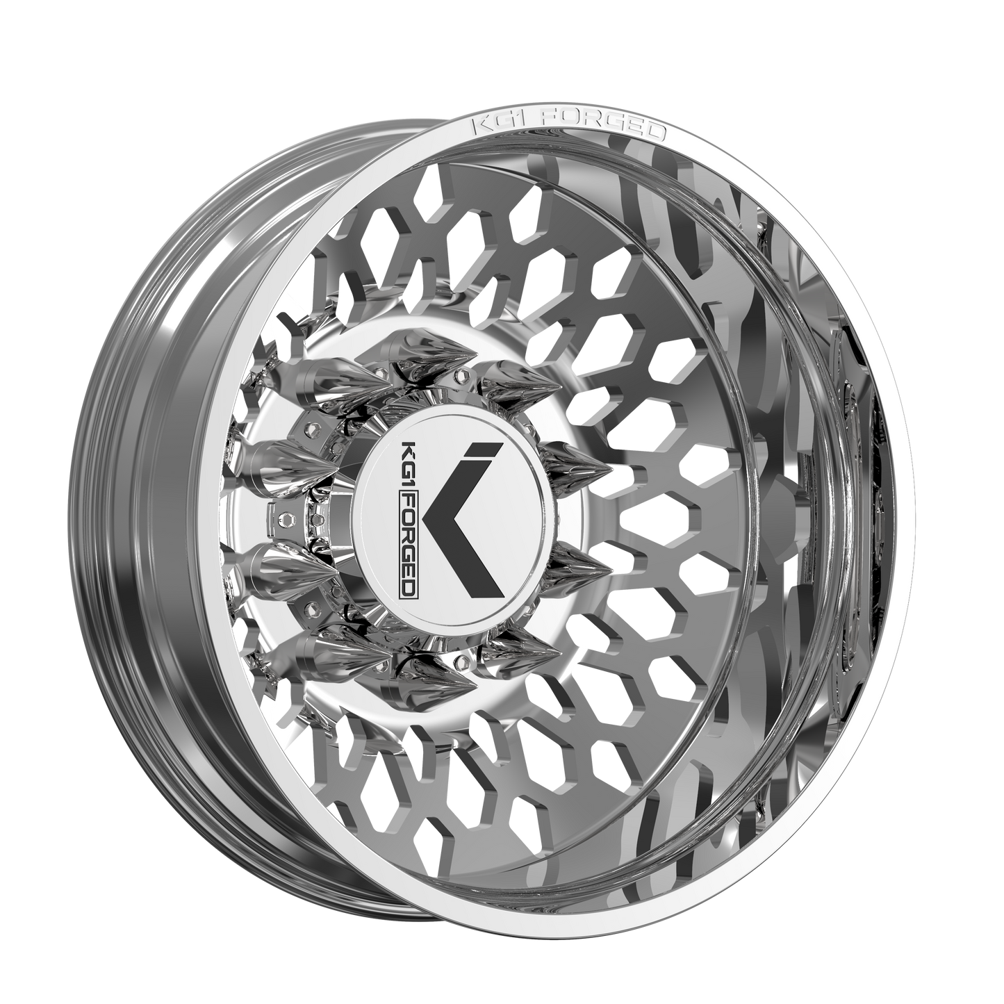 22x8.25 KG1 Forged KD066 Glitz-D Polished DUALLY REAR/INNER Wheel 10x285 (145mm)