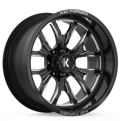 24x14 KG1 KF001 Primacy Gloss Black Premium Milled FORGED Wheel 6x5.5 (-76mm)
