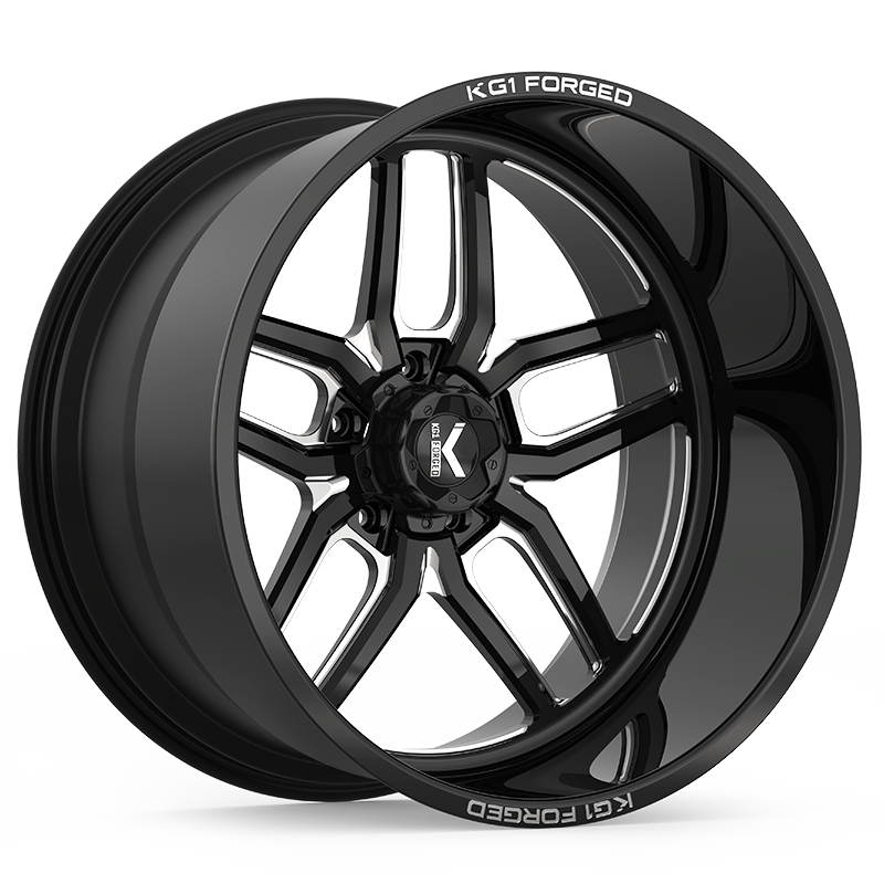 20x10 KG1 Forged KF002 Aristo Gloss Black Milled FORGED Wheel 5x5 (-24mm)
