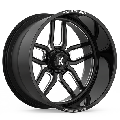 22x12 KG1 Forged KF002 Aristo Gloss Black Milled FORGED Wheel 5x5 (-44mm)