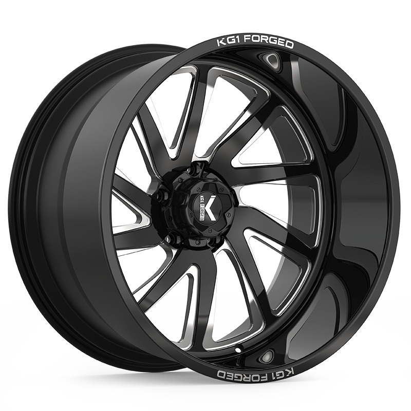 22x14 KG1 Forged KF004 Vile Gloss Black Milled FORGED Wheel 5x5.5 (-76mm)