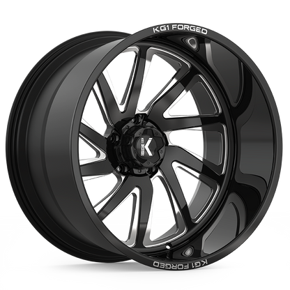 22x14 KG1 Forged KF004 Vile Gloss Black Milled FORGED Wheel 5x5.5 (-76mm)