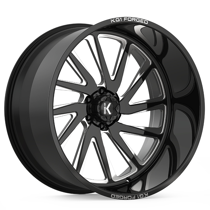 26x16 KG1 KF004 Vile Black Milled LEFT DIRECTIONAL FORGED Wheel 8x180 (-101mm)