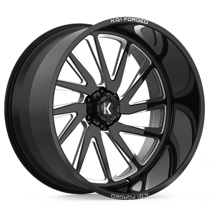 26x16 KG1 KF004 Vile Black Milled LEFT DIRECTIONAL FORGED Wheel 8x180 (-101mm)