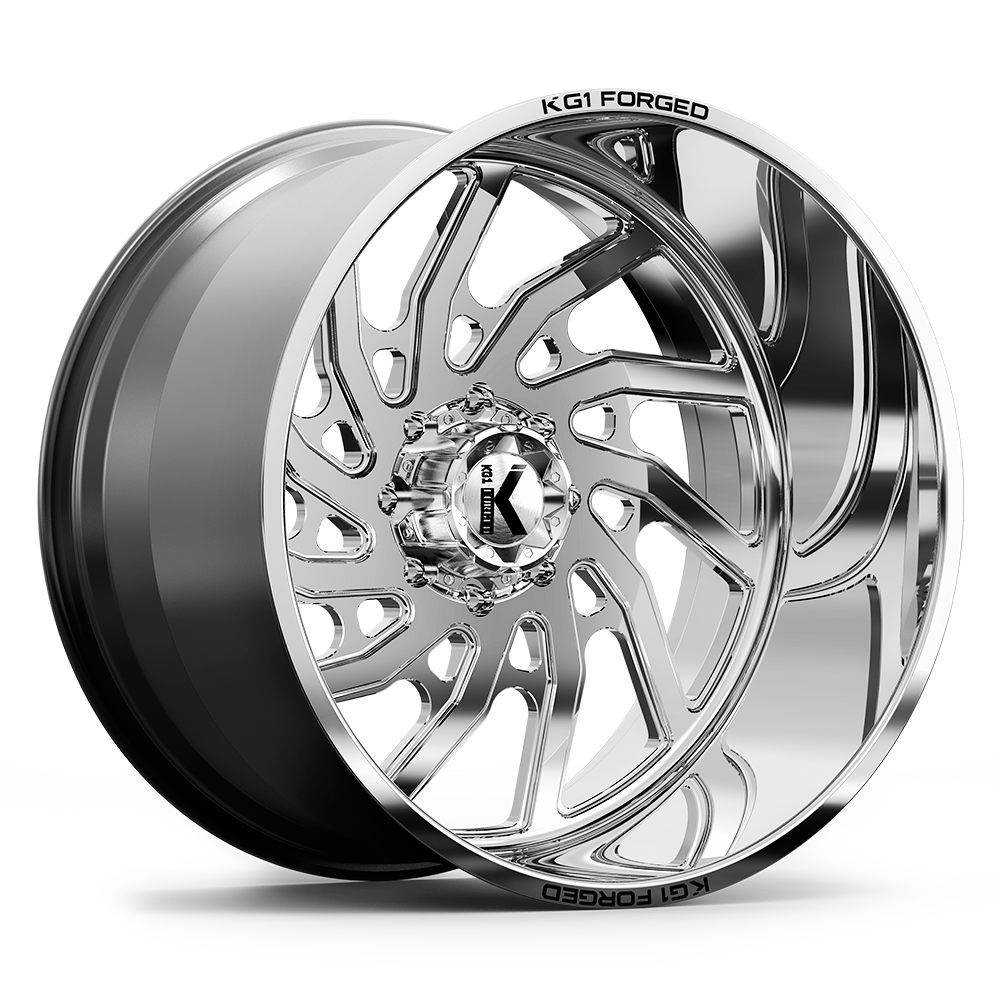 24x14 KG1 KF006 Bounty Polished LEFT DIRECTIONAL FORGED Wheel 8x170 (-76mm)