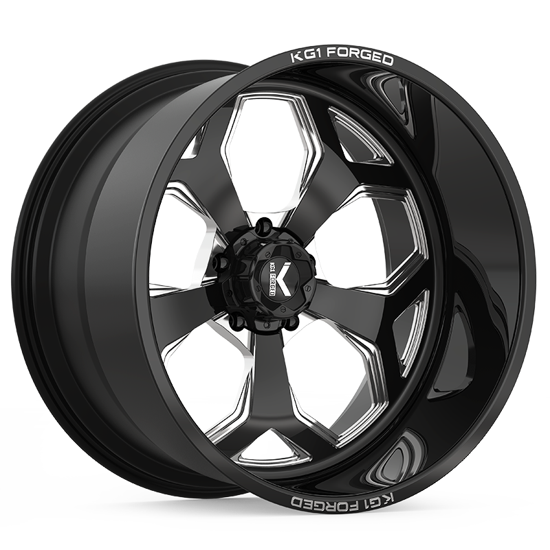 20x14 KG1 Forged KF008 Knox Gloss Black Milled FORGED Wheel 5x5.5 (-76mm)