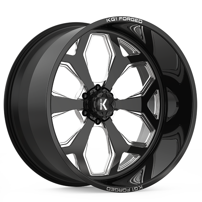 26x16 KG1 Forged KF008 Knox Gloss Black Milled FORGED Wheel 8x180 (-101mm)