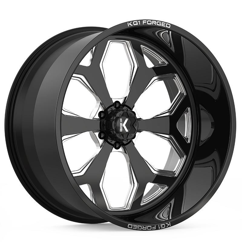 22x14 KG1 Forged KF008 Knox Gloss Black Milled FORGED Wheel 8x170 (-76mm)
