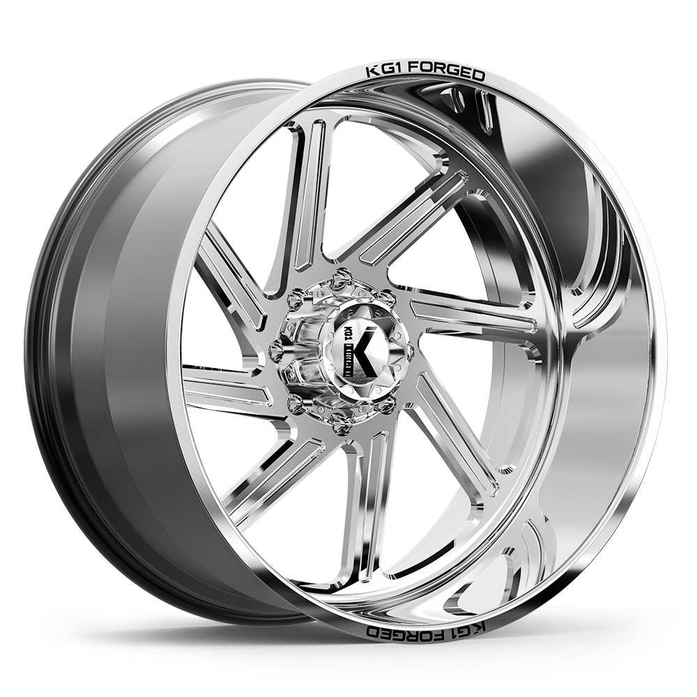 24x14 KG1 KF011 Spool Polished LEFT DIRECTIONAL FORGED Wheel 8x180 (-76mm)