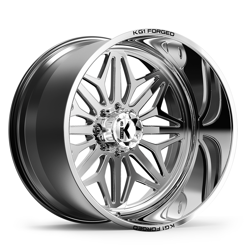 24x14 KG1 Forged KF014 Snow Polished FORGED Wheel 8x170 (-76mm)