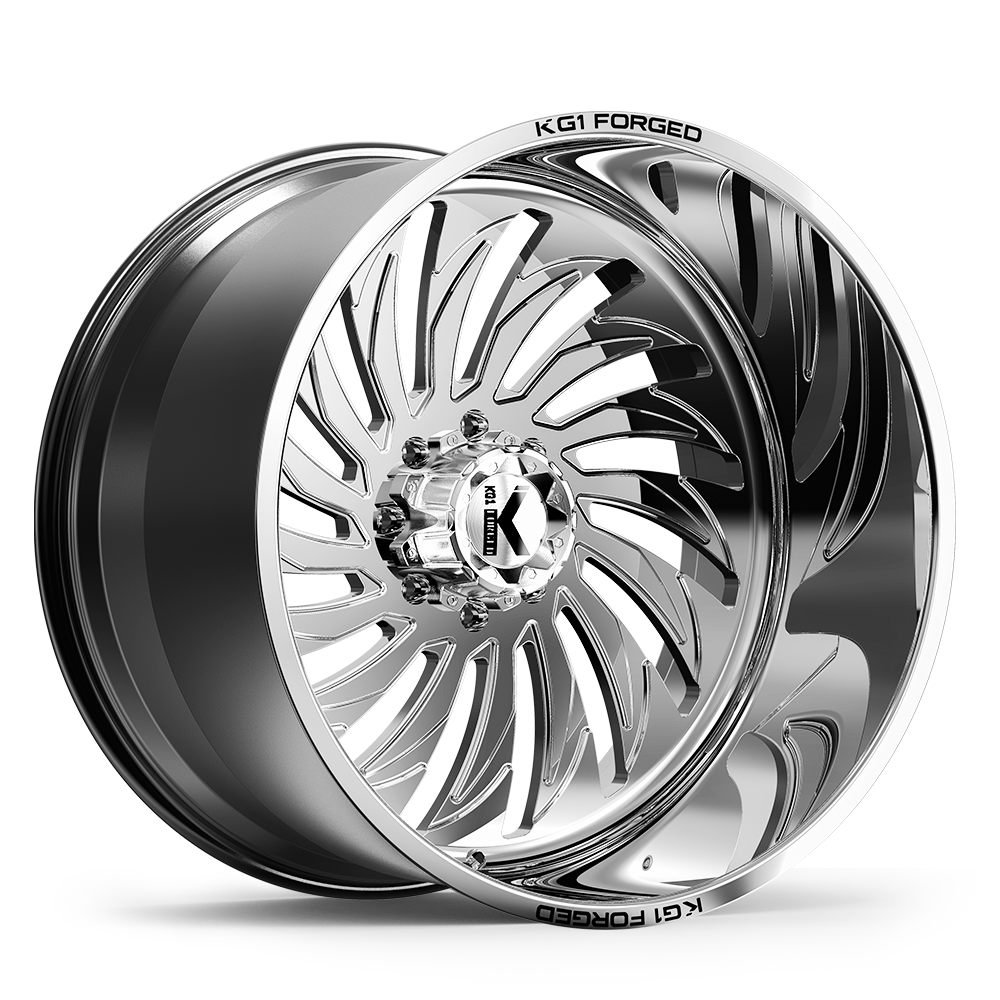 26x14 KG1 KF017 Hurricane Polished LEFT DIRECTIONAL FORGED Wheel 5x5.5 (-76mm)