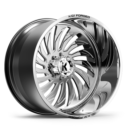 26x14 KG1 KF017 Hurricane Polished LEFT DIRECTIONAL FORGED Wheel 8x6.5 (-76mm)