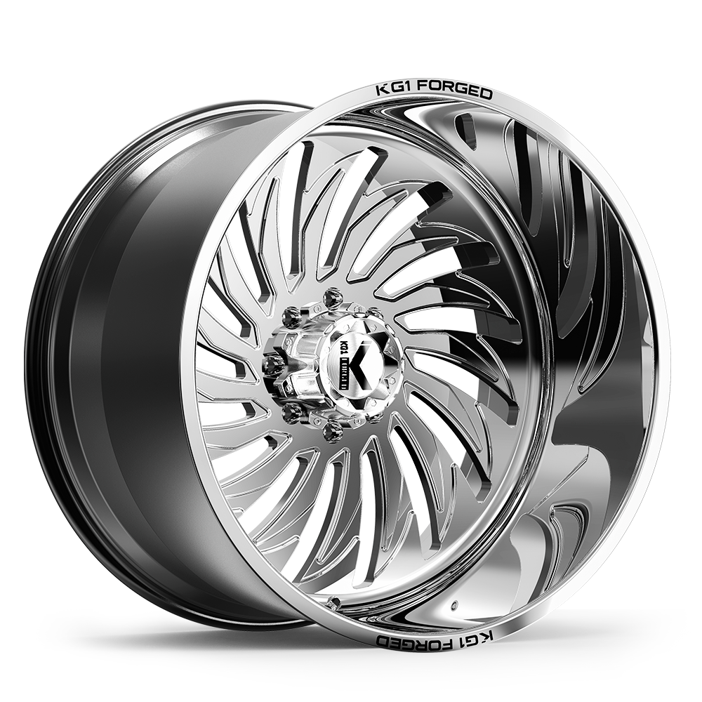 22x12 KG1 KF017 Hurricane Polished LEFT DIRECTIONAL FORGED Wheel 6x5.5 (-44mm)