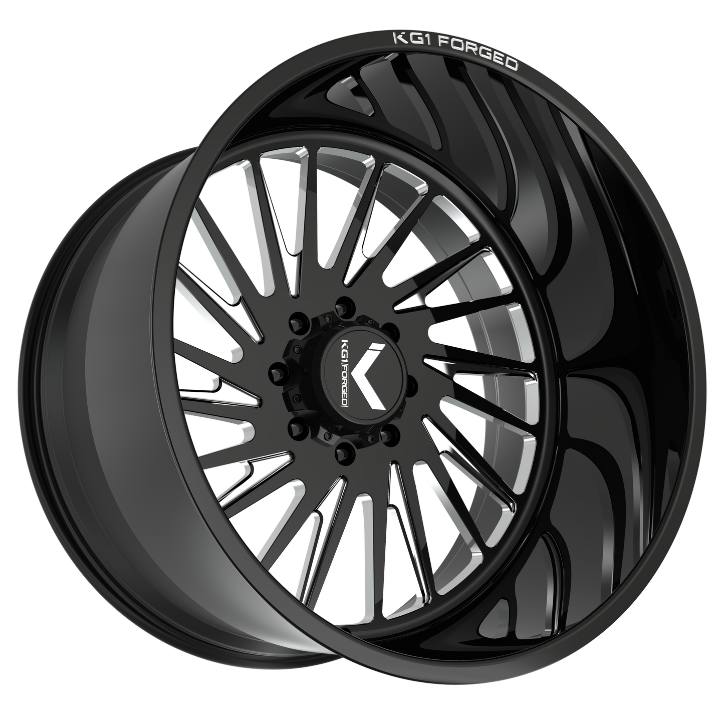 22x12 KG1 Forged KF038 Javelin Black RIGHT DIRECTIONAL Wheel 8x180 (-44mm)