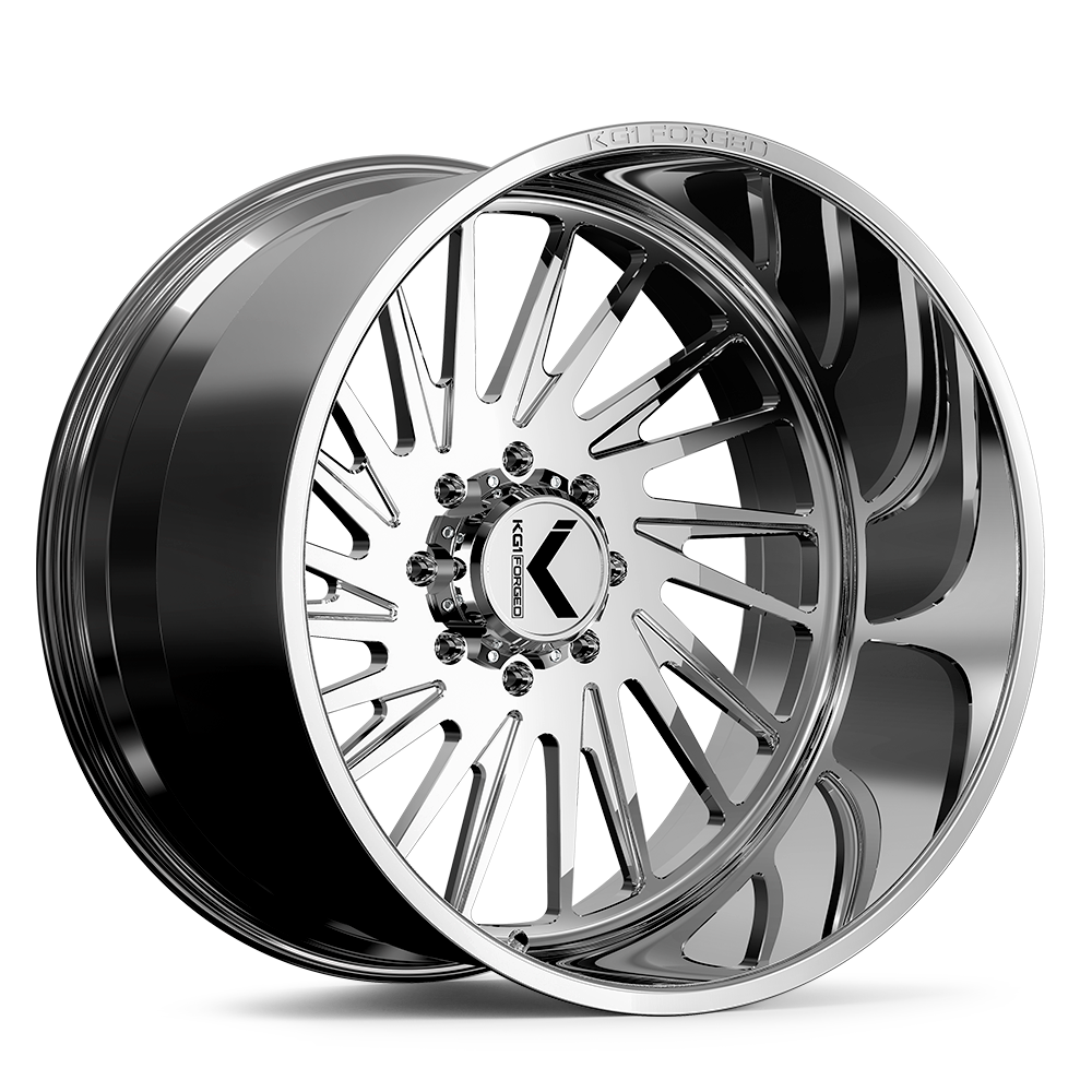 24x14 KG1 Forged KF038 Javelin Polished LEFT DIRECTIONAL Wheel 8x180 (-76mm)