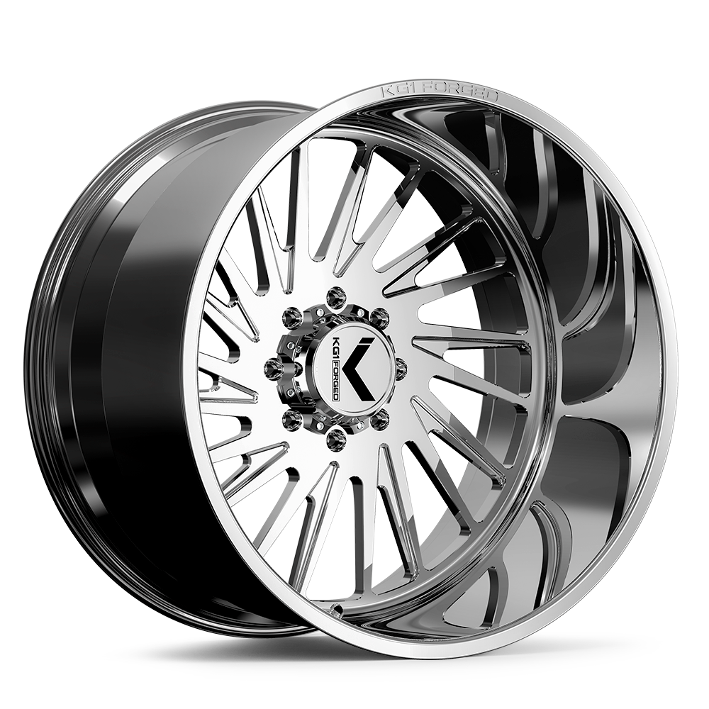 22x14 KG1 Forged KF038 Javelin Polished LEFT DIRECTIONAL Wheel 8x180 (-76mm)