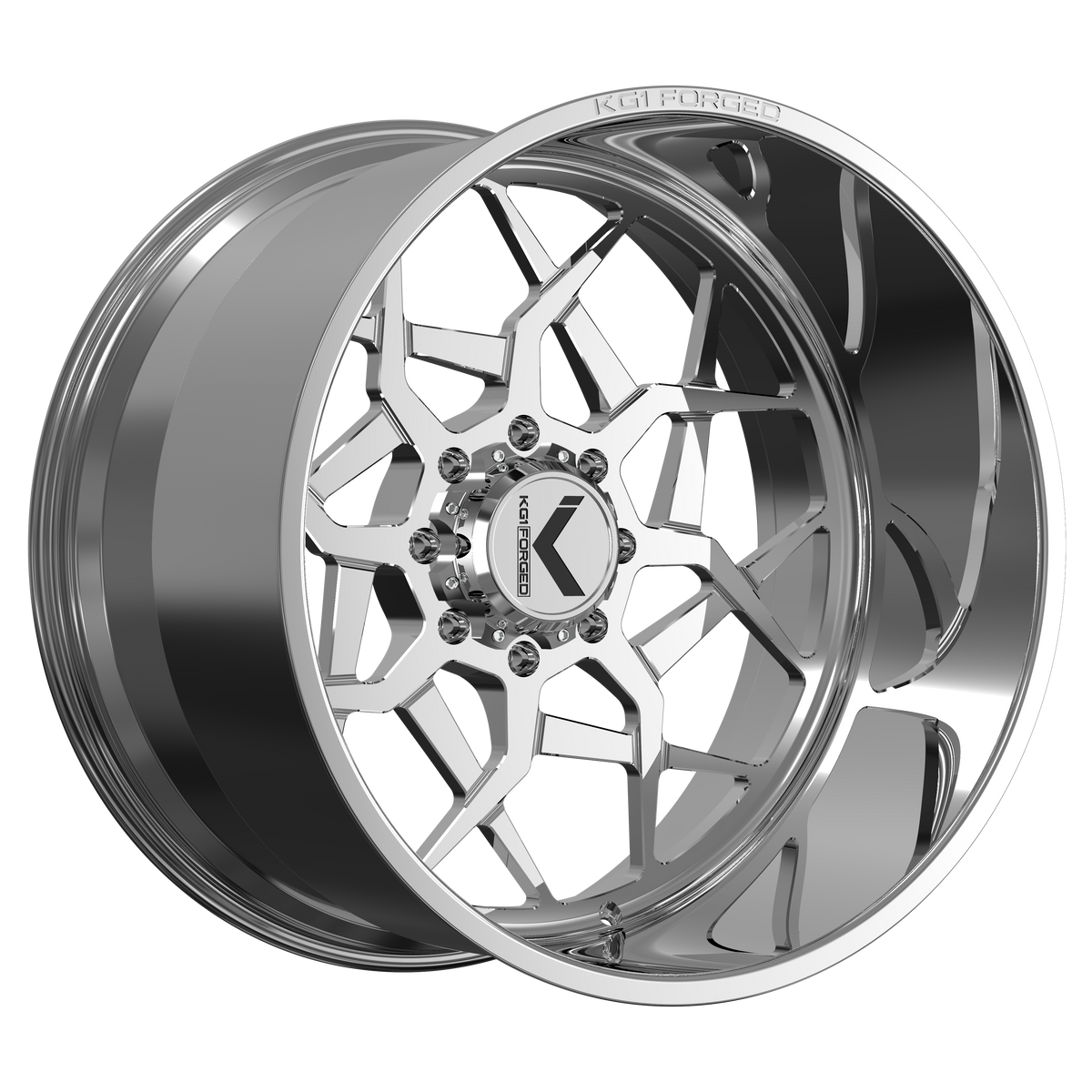 24x14 KG1 Forged KF068 Mantis Polished LEFT DIRECTIONAL Wheel Blank (-76mm)