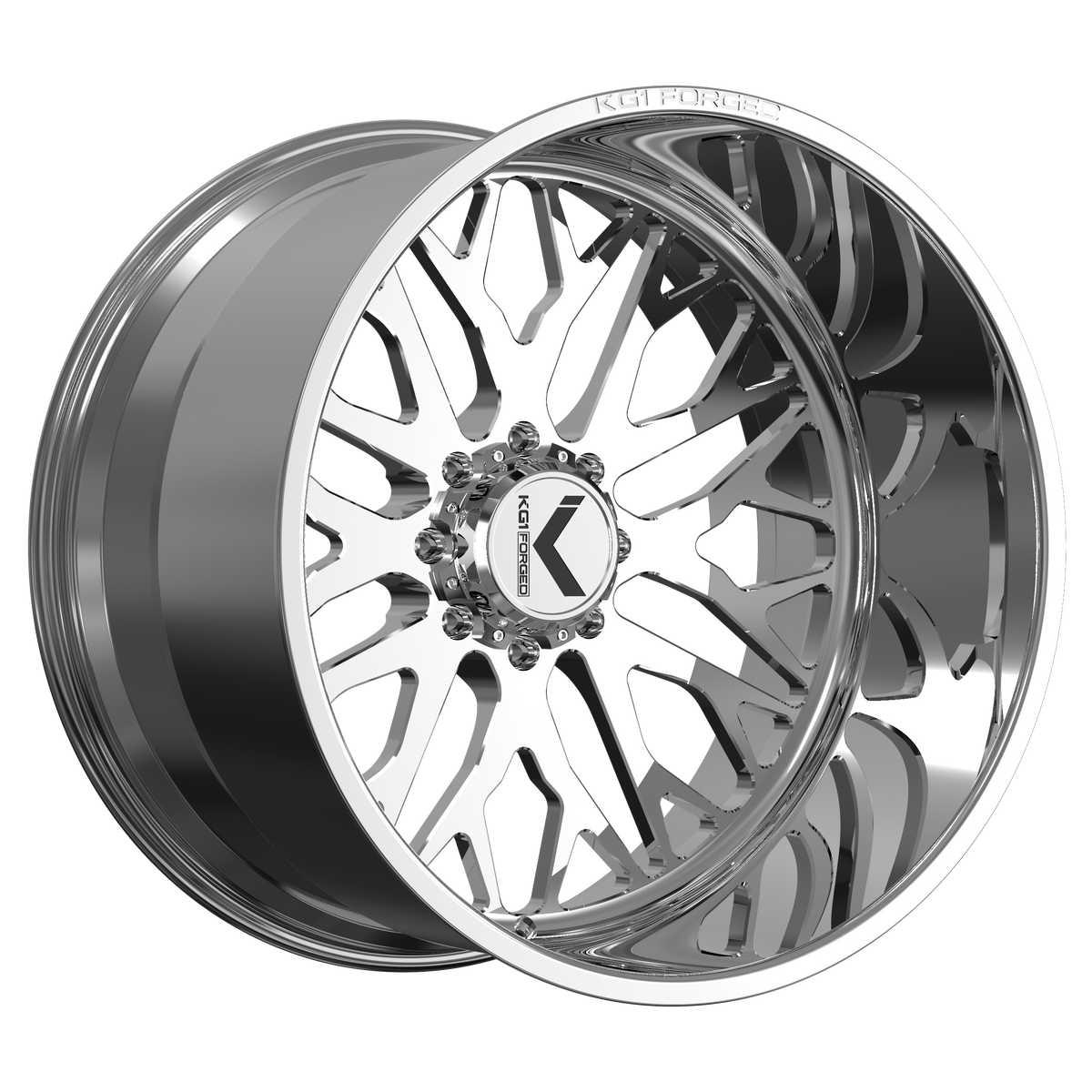 26x14 KG1 Forged KF081 Buckler Polished Wheel 8x180 (-76mm)