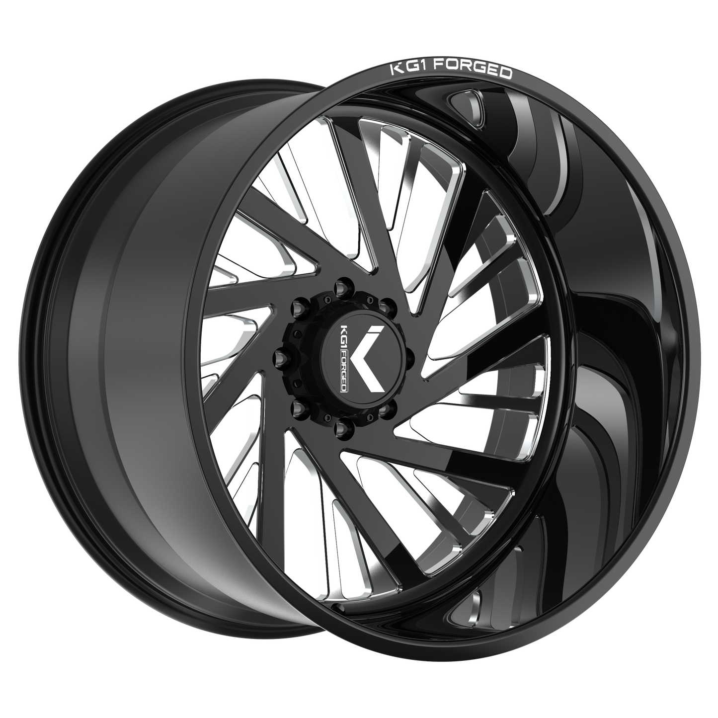 24x14 KG1 Forged KF089 Mindset Black Milled LEFT DIRECTIONAL Wheel 8x180 (-76mm)