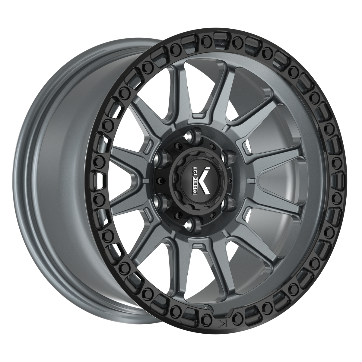 20x9.5 KG1 Forged KO105 Adrenaline Anthracite Black Ring Wheel 8x180 (-12mm)