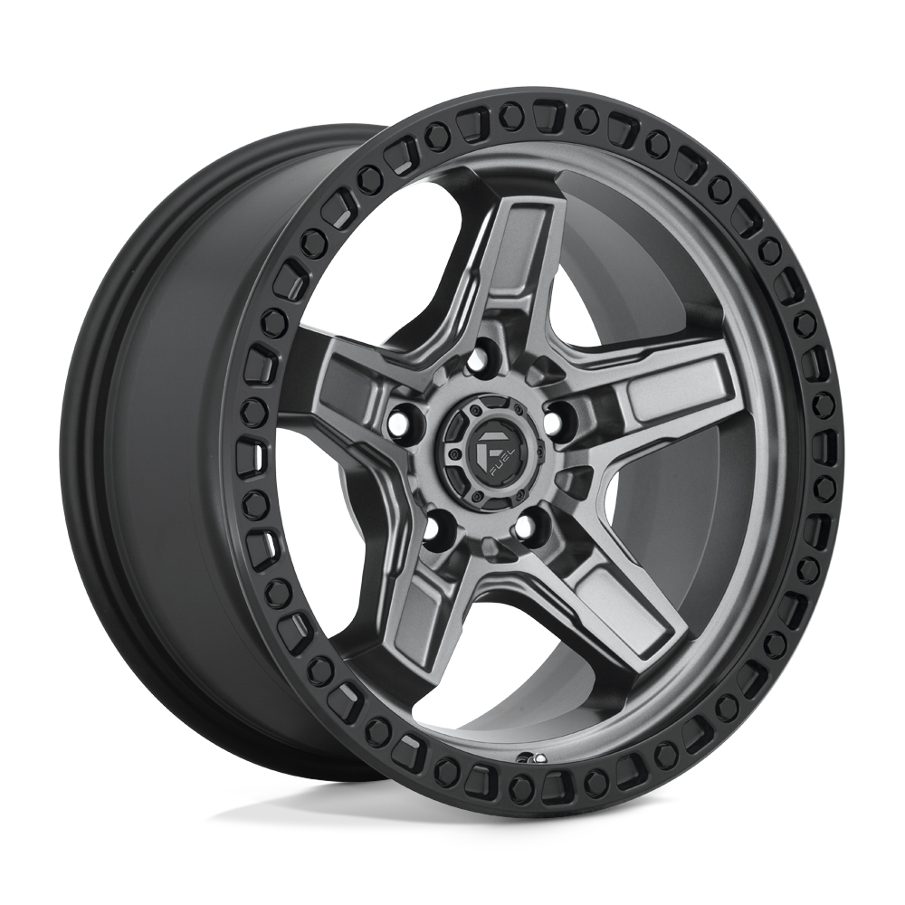 17x9 Fuel D698 KICKER MATTE GUN METAL BLACK BEAD RING Wheel 5x5 (-12mm)