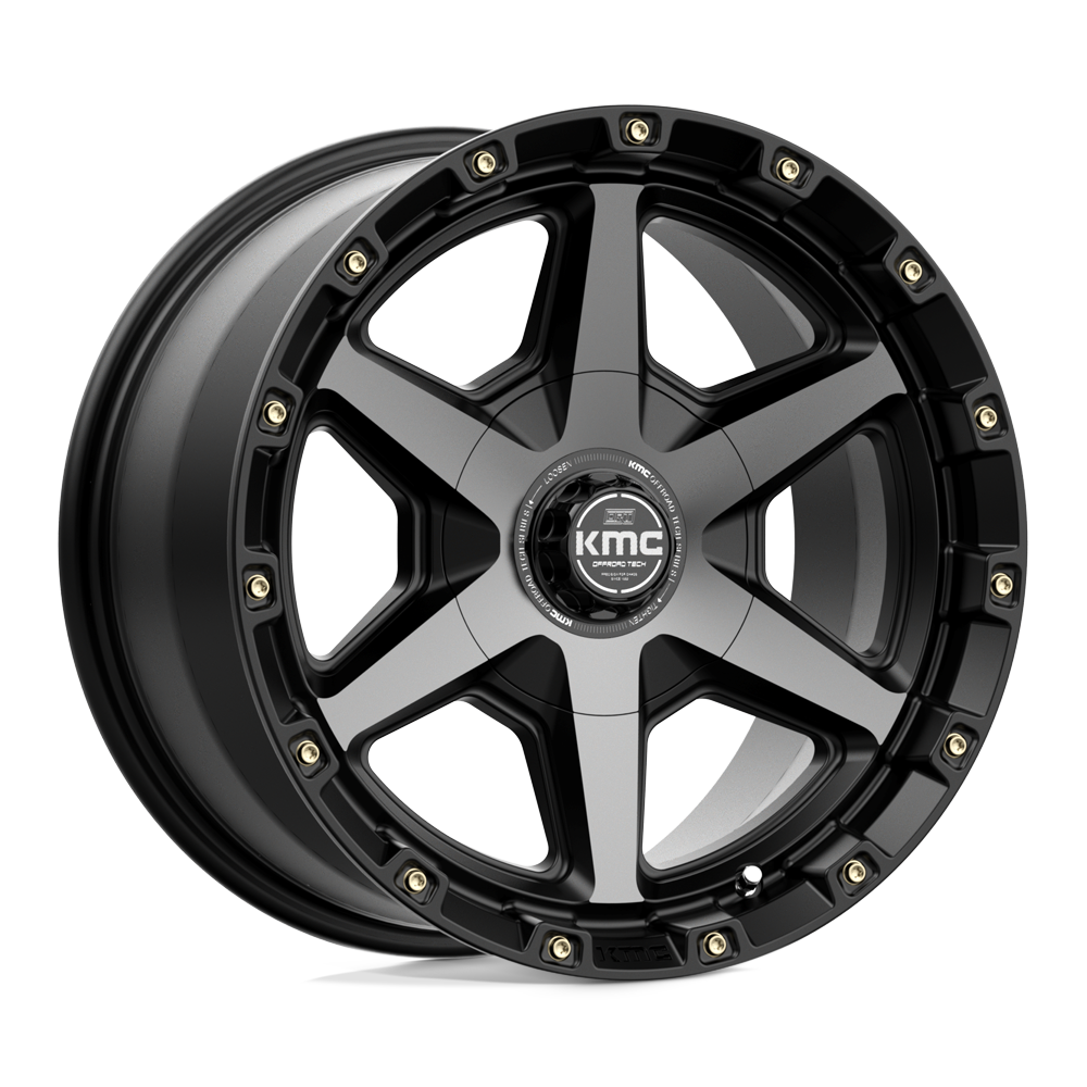 17x9 KMC KM101 TEMPO Satin Black W/ Gray Tint Wheel 6x4.5/6x5.5 (18mm)