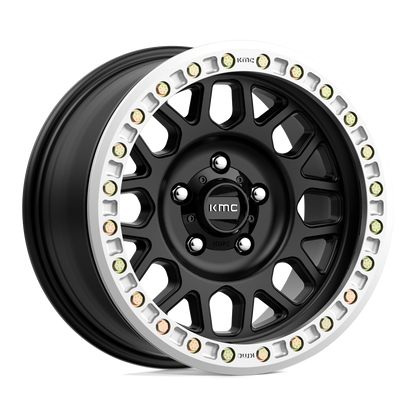 20x9 KMC KM234 Grenade Desert Satin Black BEADLOCK Wheel 6x5.5 (-12mm)