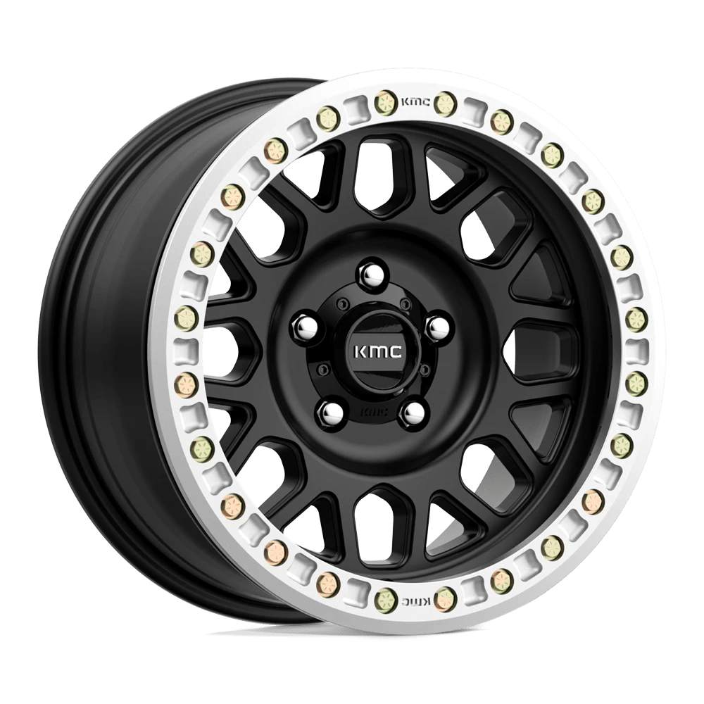 20x9 KMC KM234 Grenade Desert Satin Black BEADLOCK Wheel 8x170 (-12mm)