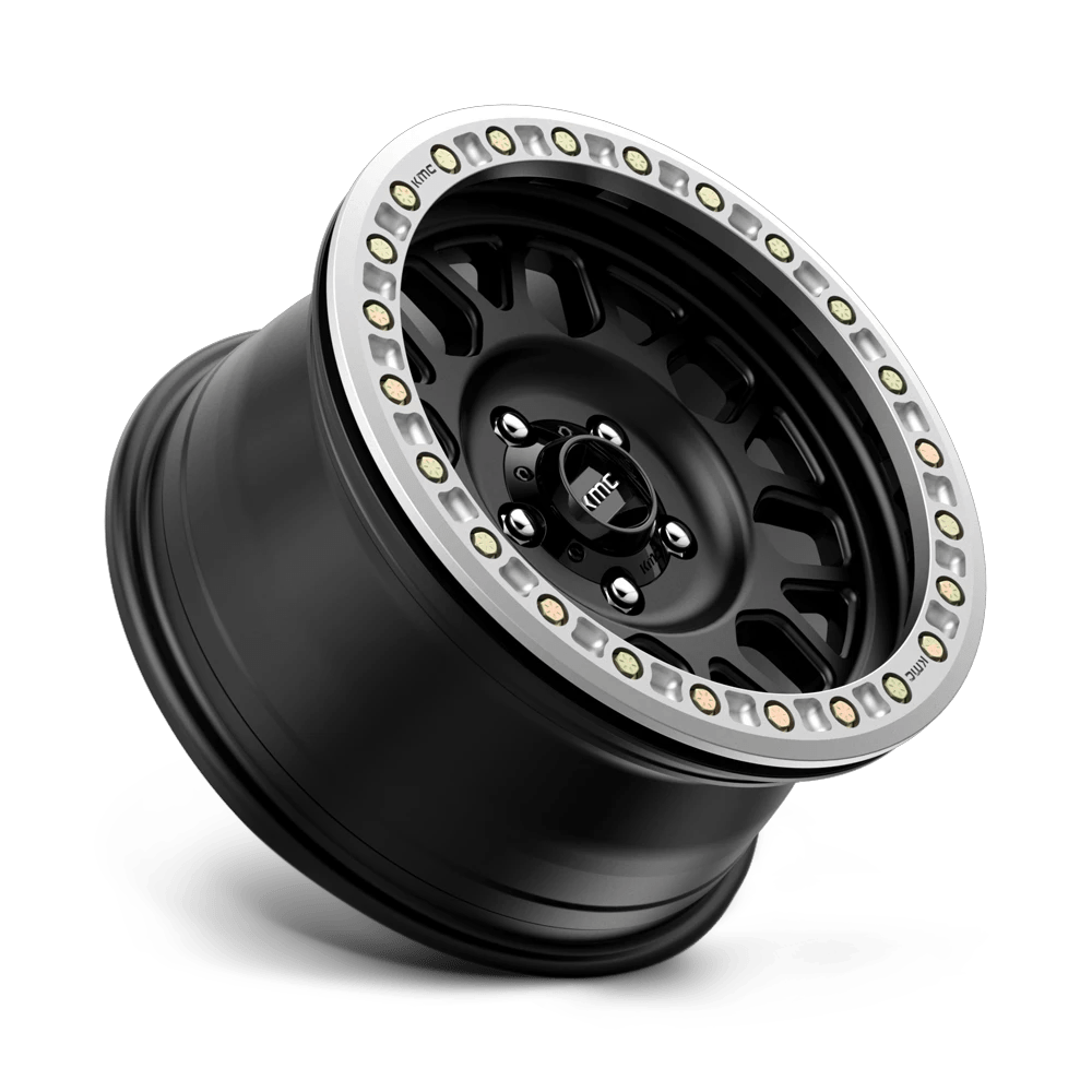 20x9 KMC KM234 Grenade Desert Satin Black BEADLOCK Wheel 6x5.5 (-12mm)
