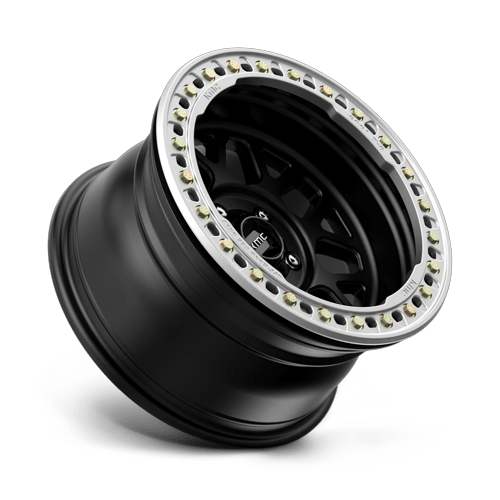 18x9 KMC KM235 Grenade Crawl Satin Black BEADLOCK Wheel 8x6.5 (-24mm)