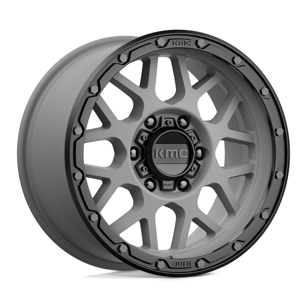 17x9 KMC KM535 GRENADE OFF-ROAD Matte Gray Matte Black Lip Wheel 6x135 (18mm)