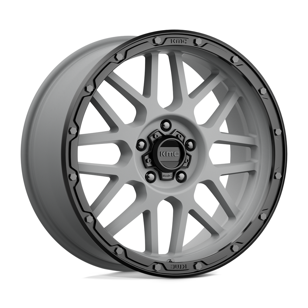 20x9 KMC KM535 GRENADE OFF-ROAD Matte Gray Matte Black Lip Wheel 5x5 (18mm)