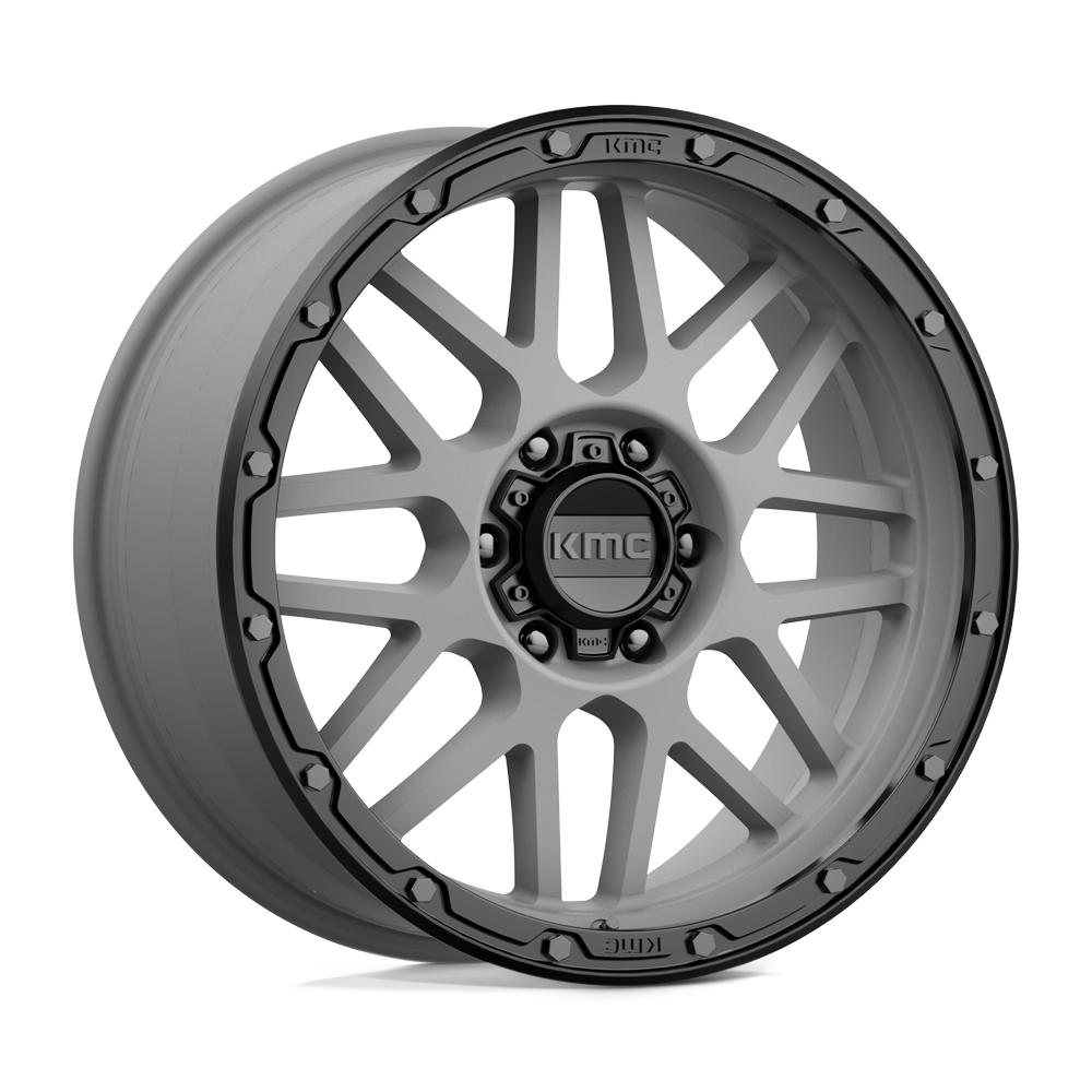 20x9 KMC KM535 GRENADE OFF-ROAD Matte Gray Matte Black Lip Wheel 6x5.5 (18mm)