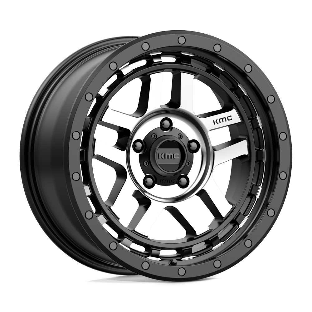 18x8.5 KMC KM540 RECON Satin Black Machined Wheel 5x5 (0mm)