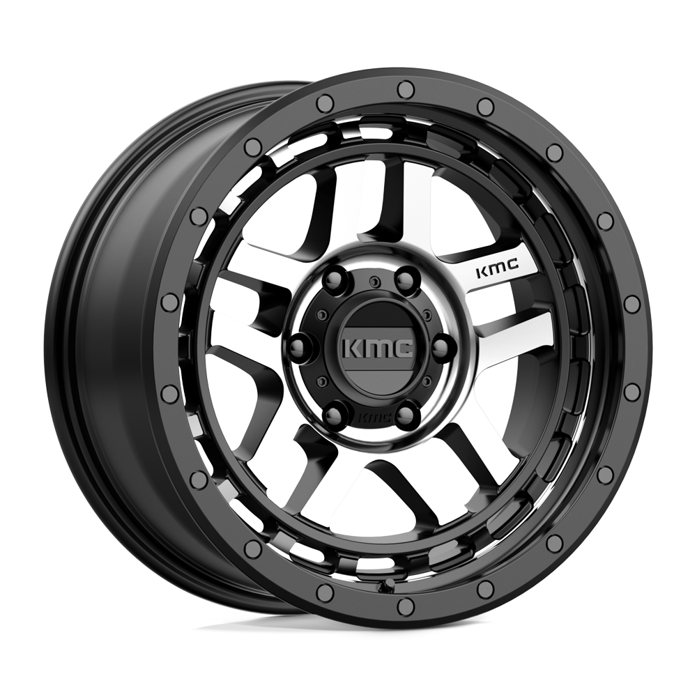 18x8.5 KMC KM540 RECON Satin Black Machined Wheel 6x120 (0mm)