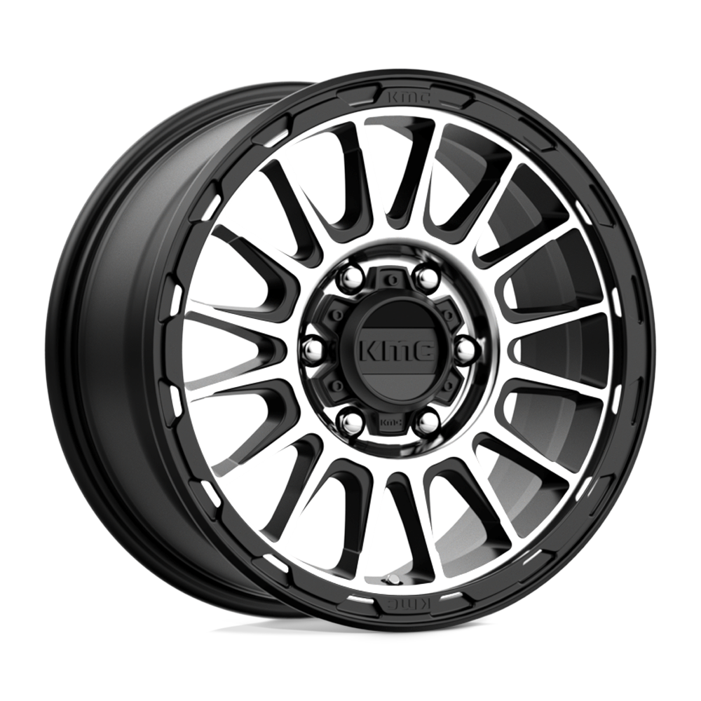 16x8 KMC KM542 IMPACT Satin Black Machined Wheel 6x5.5 (0mm)