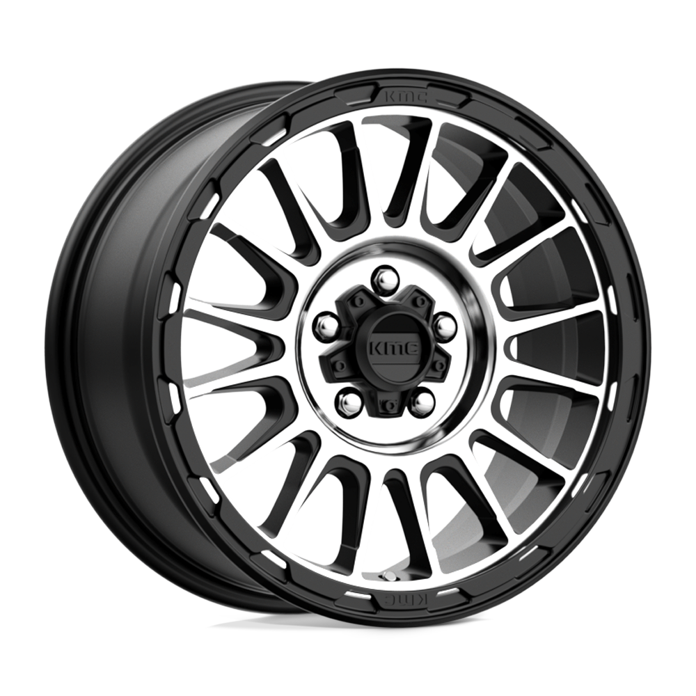 17x8 KMC KM542 IMPACT Satin Black Machined Wheel 5x4.5 (35mm)